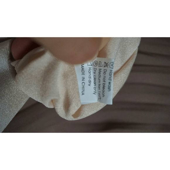 3.1 Phillip Lim Women's Silk Beaded Tan Sz 2 Draped Pleated Swing Cocktail Dress - Picture 5 of 8